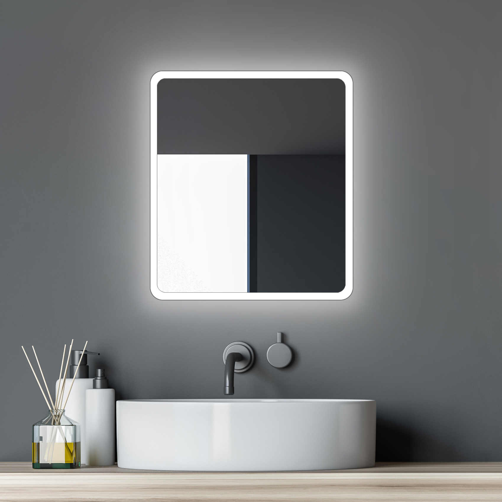 Badkamerspiegel verlichting TALOS MOON |40 cm |Lichtspiegel-Shop